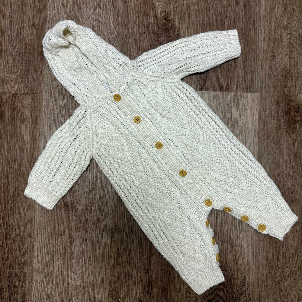 First Impressions Cable Knit Baby Onesie